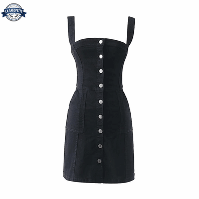 Une Piece Robe Salopette avec Boutons