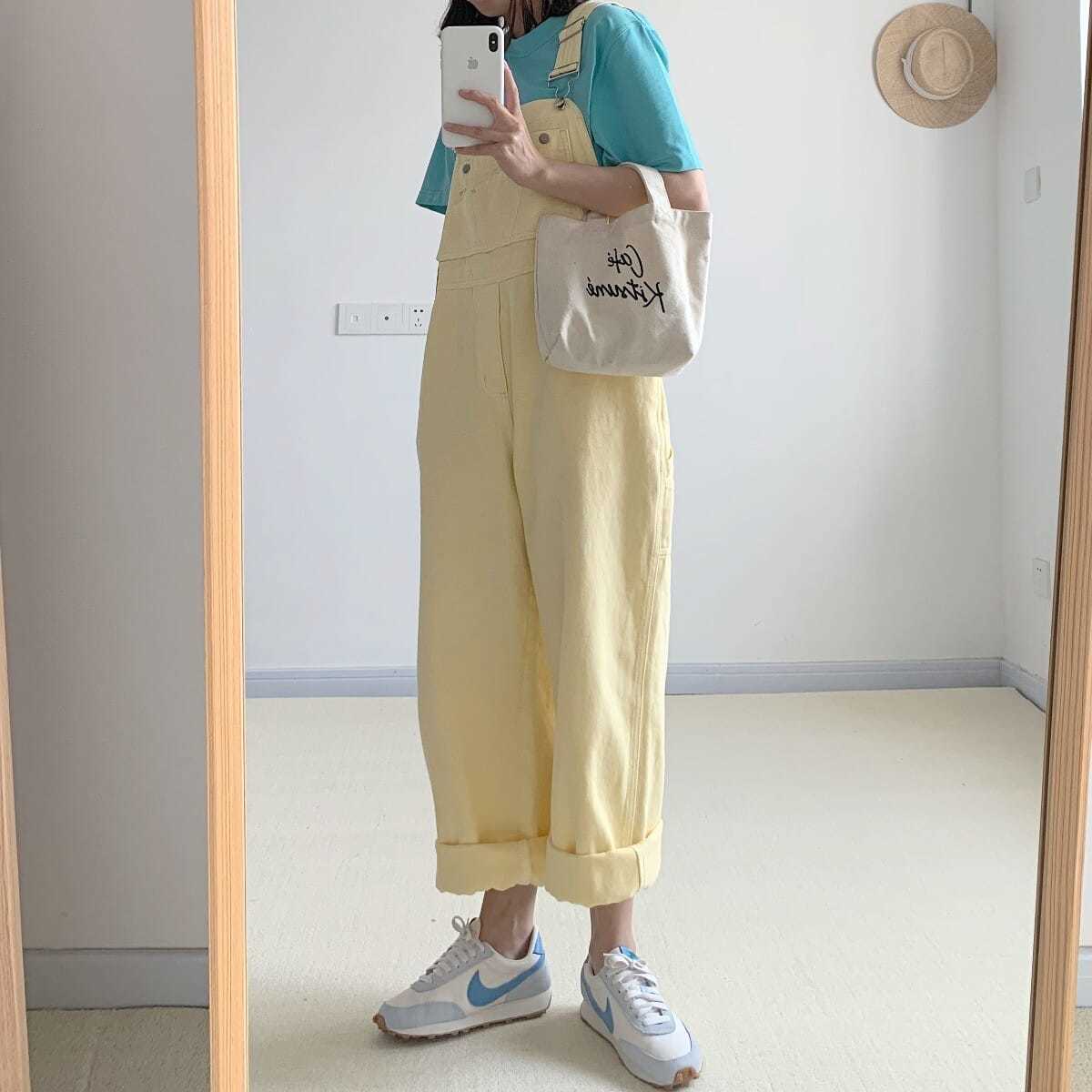 Salopette Jean<br> Jaune Pastel