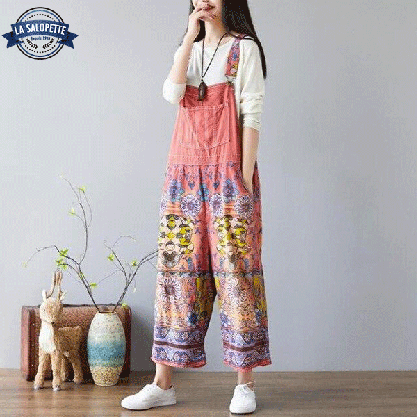 Robe Salopette<br> à Motifs Vintage