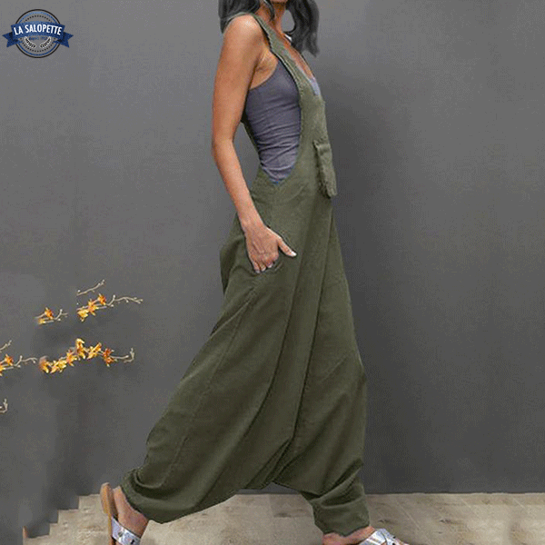 Robe Salopette<br> Ample Verte Avocat