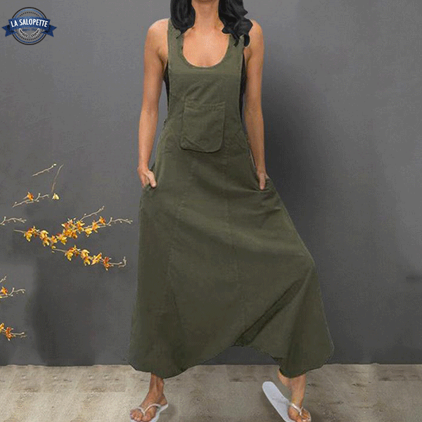 Robe Salopette<br> Ample Verte Avocat