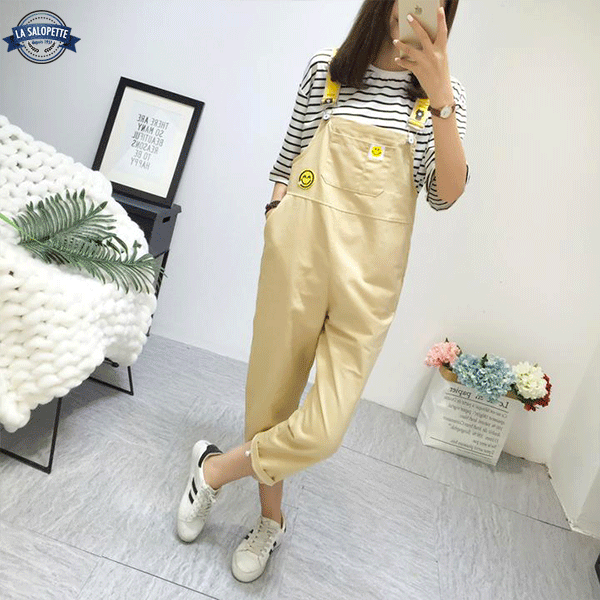 Salopette Vintage<br> Courte Jaune Happy