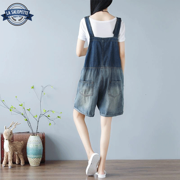 Salopette Short Large en Jean