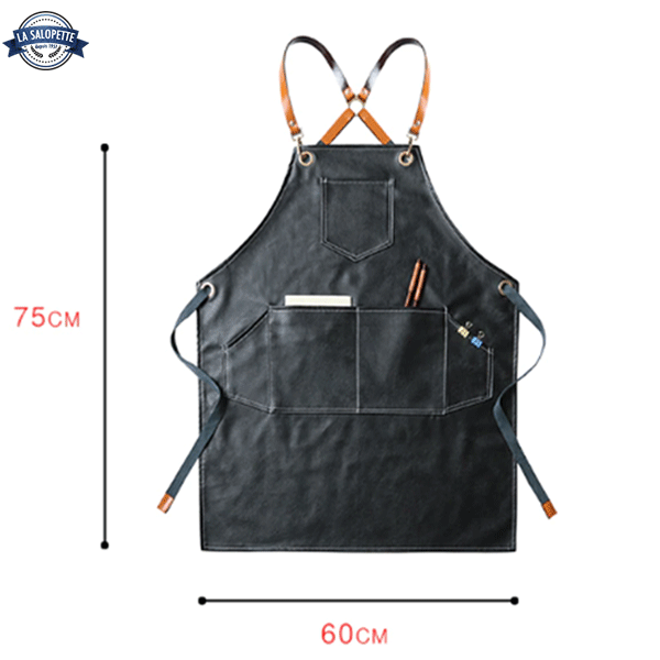 Tablier de Cuisine Cuir Noir